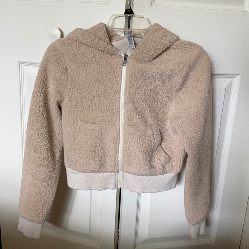 American Apparel Cropped Sherpa Hoodie